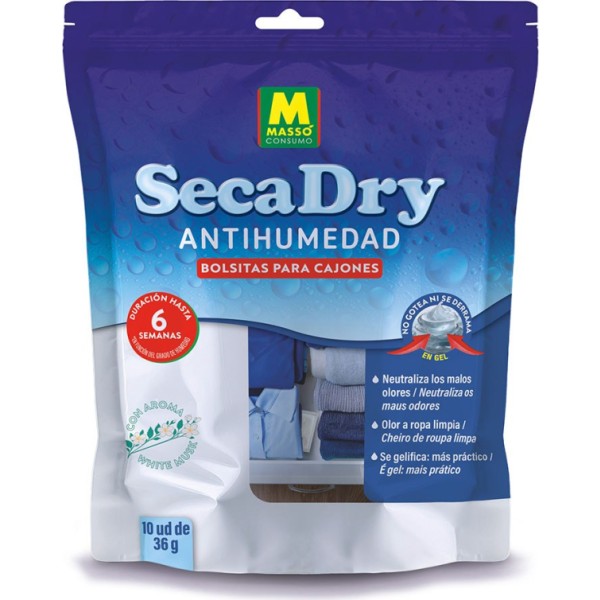 Bolsitas antihumedad en gel para cajones y armarios secadry, 36 g, 10 uds